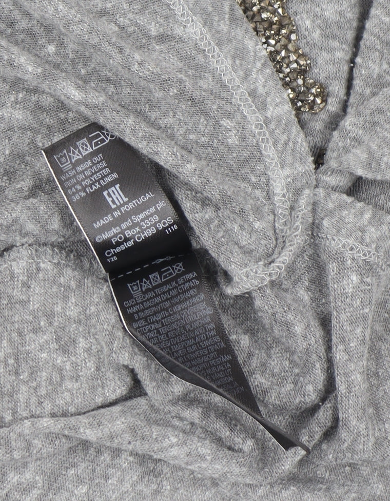 Womens UK Size 12 Marks and Spencer Grey Basic T-Shirt