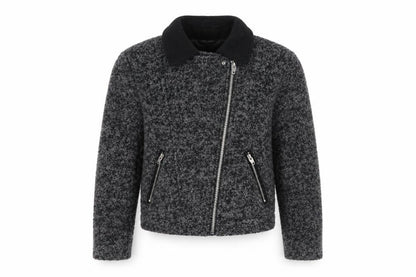 Womens UK Size 8 H&M Grey Biker Coat