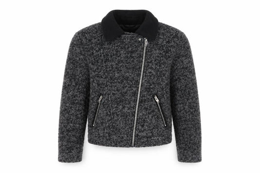 Womens UK Size 8 H&M Grey Biker Coat