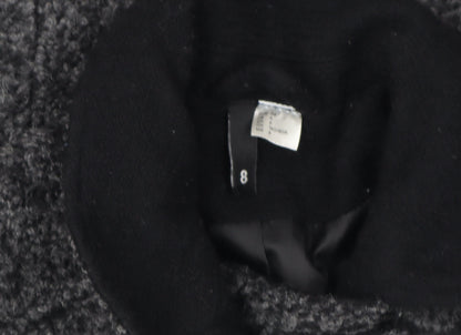Womens UK Size 8 H&M Grey Biker Coat