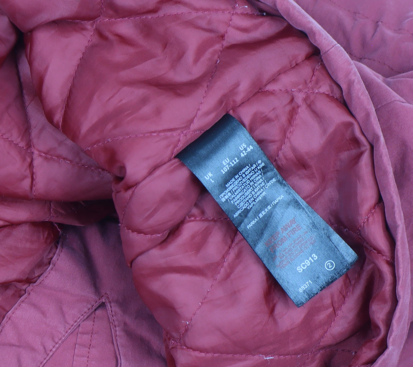 Joe Browns Womens Red Hooded Parka Jacket L Long Sleeve Cotton Blend