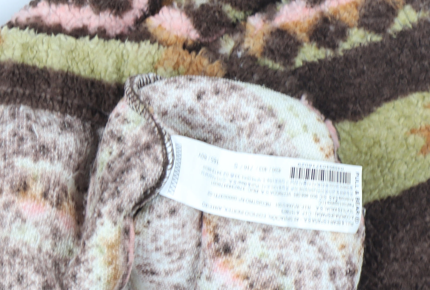 Pull&Bear Women Brown Aztec Fleece Cropped Half Zip Jacket Size 8