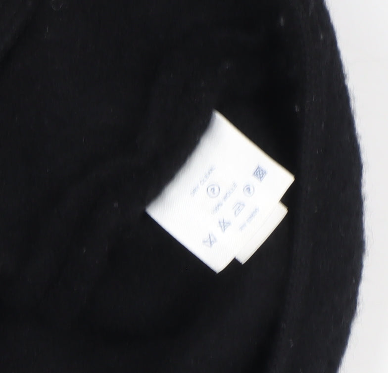 Lands' End Womens Black Wool Tailored Blazer Jacket Size 10