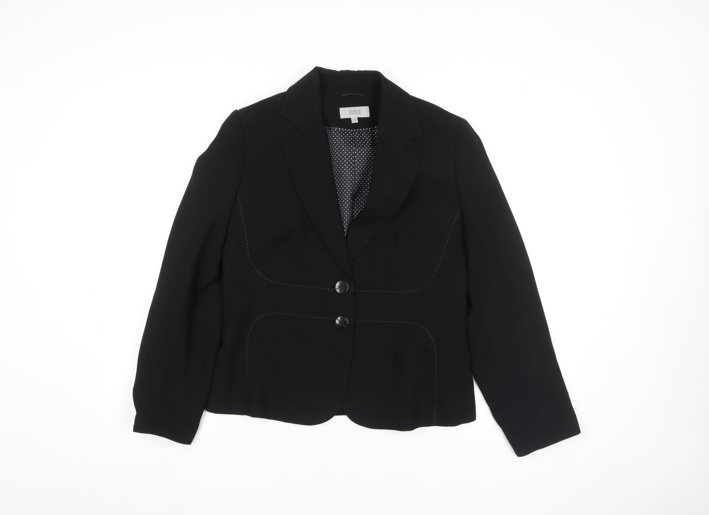 Marks and Spencer Women Black Size 14 Blazer Jacket