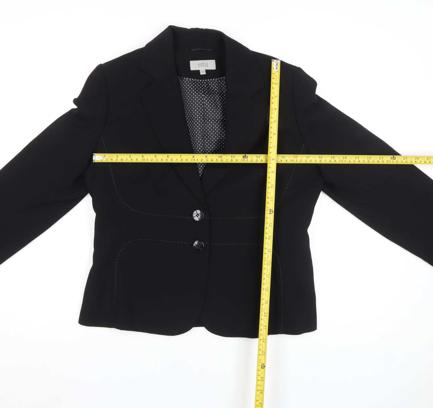 Marks and Spencer Women Black Size 14 Blazer Jacket