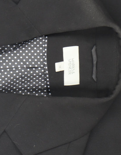 Marks and Spencer Women Black Size 14 Blazer Jacket