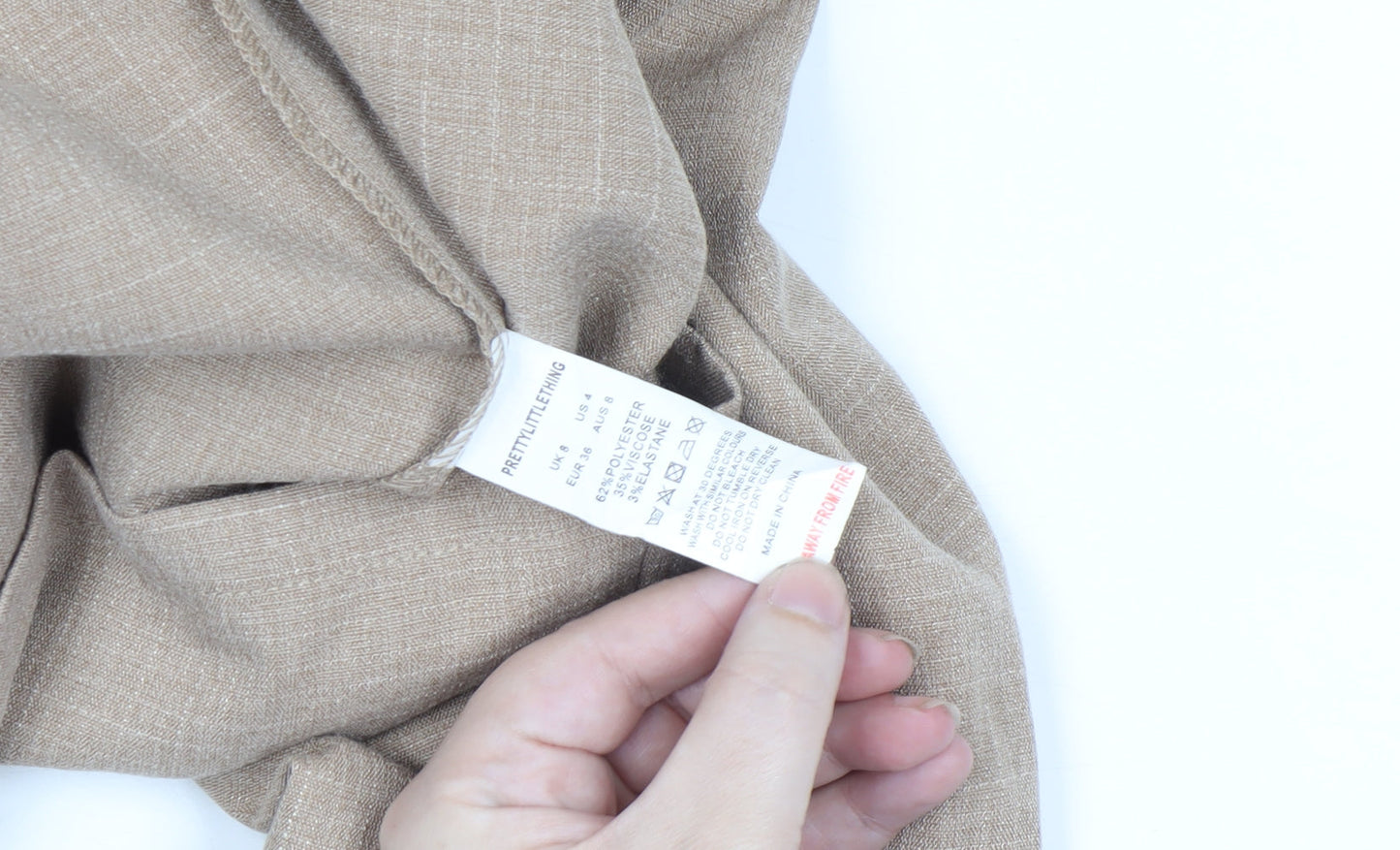 PrettyLittleThing Women Beige Single-Breasted Blazer Size 8