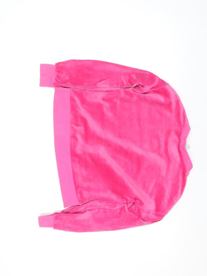 Juicy Couture Girls Pink Velour Long Sleeve Logo Pullover Sweatshirt 10-11 Years