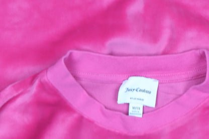 Juicy Couture Girls Pink Velour Long Sleeve Logo Pullover Sweatshirt 10-11 Years