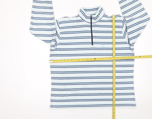 Hawkshead Women's Blue Striped Fleece 1/2 Zip Pullover Sweatshirt Size 18