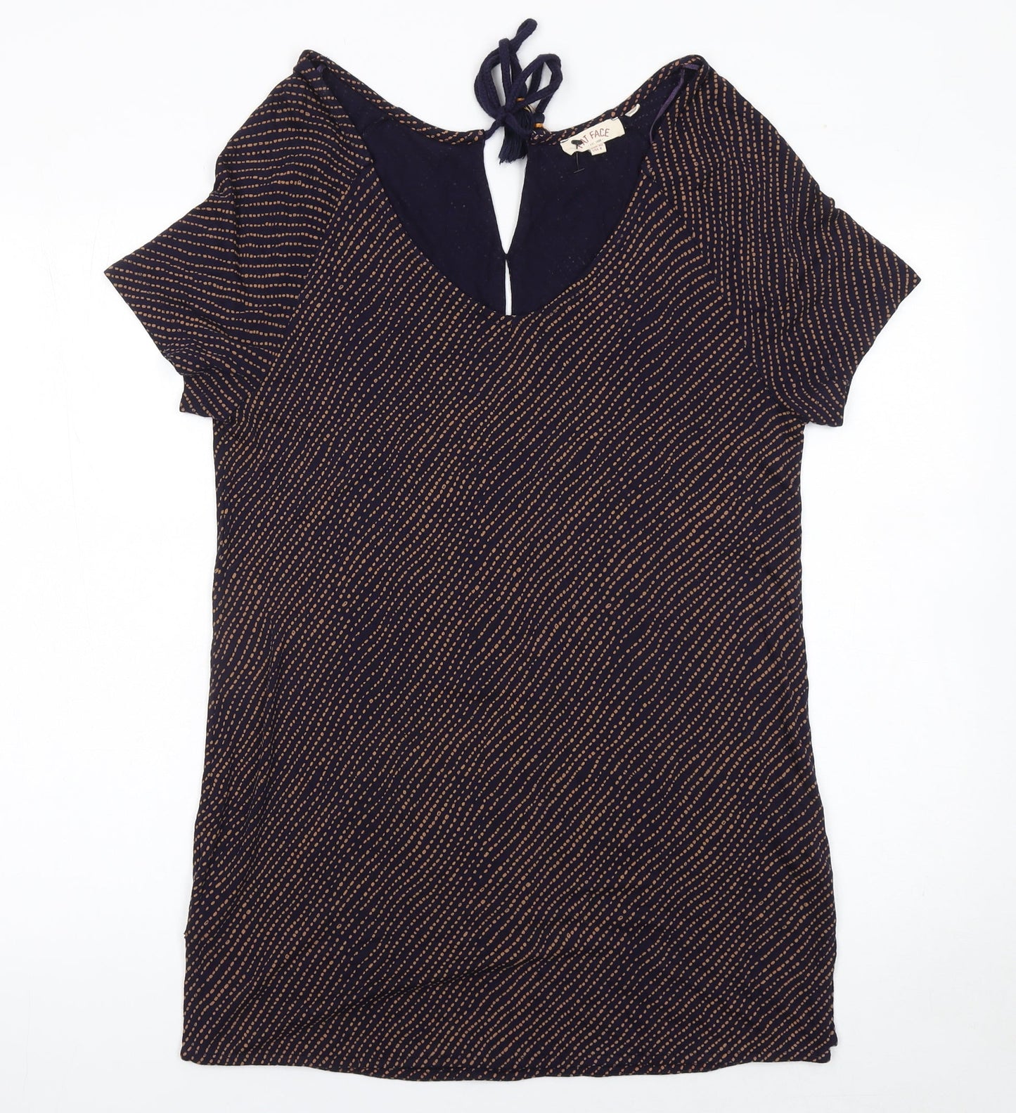 Fat Face Women’s Blue Viscose Tunic Blouse UK 12 Short Sleeve