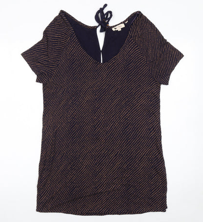 Fat Face Women’s Blue Viscose Tunic Blouse UK 12 Short Sleeve