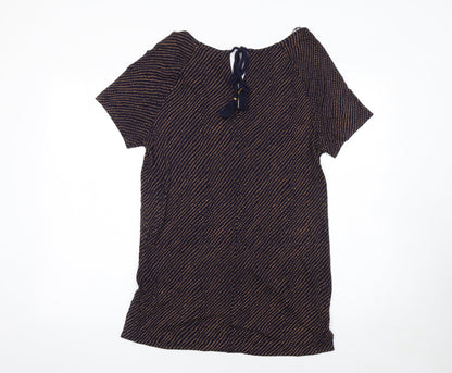 Fat Face Women’s Blue Viscose Tunic Blouse UK 12 Short Sleeve