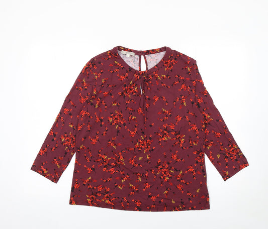 Womens UK Size M Hobbs Red Tunic Blouse