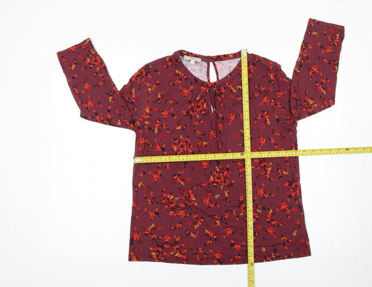 Womens UK Size M Hobbs Red Tunic Blouse