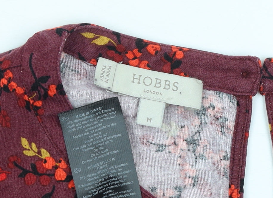 Womens UK Size M Hobbs Red Tunic Blouse