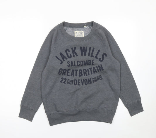 Womens UK Size 8 Jack Wills Grey Pullover Sweatshirt