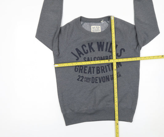 Womens UK Size 8 Jack Wills Grey Pullover Sweatshirt