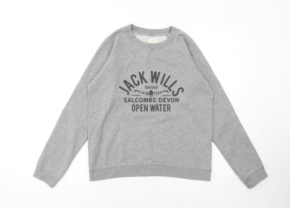 Womens UK Size 12 Jack Wills Grey Pullover Sweatshirt