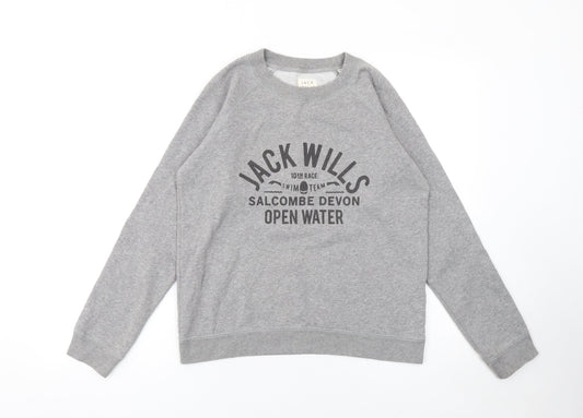 Womens UK Size 12 Jack Wills Grey Pullover Sweatshirt