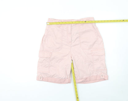 Marks and Spencer Women's Pink Cargo Shorts Size 12 Cotton Blend