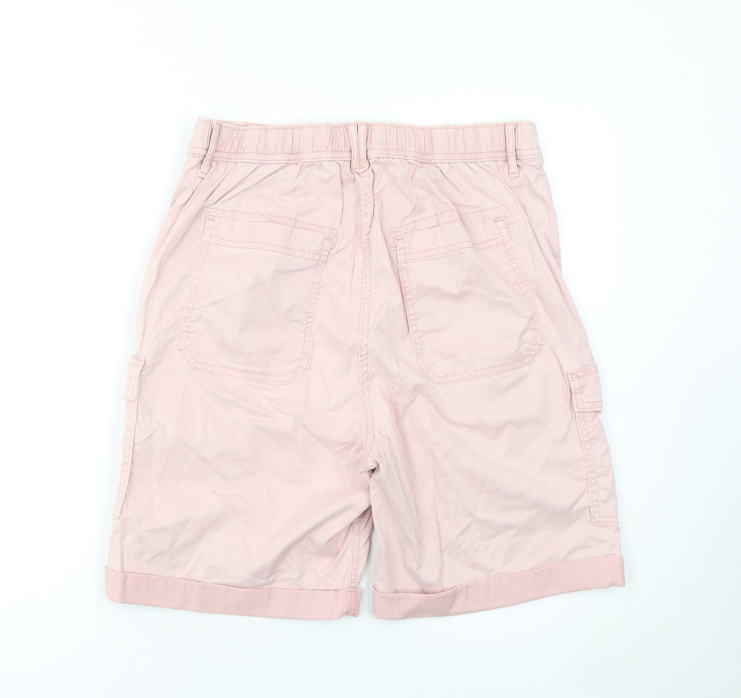 Marks and Spencer Women's Pink Cargo Shorts Size 12 Cotton Blend