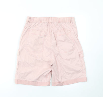 Marks and Spencer Women's Pink Cargo Shorts Size 12 Cotton Blend