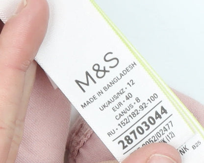 Marks and Spencer Women's Pink Cargo Shorts Size 12 Cotton Blend