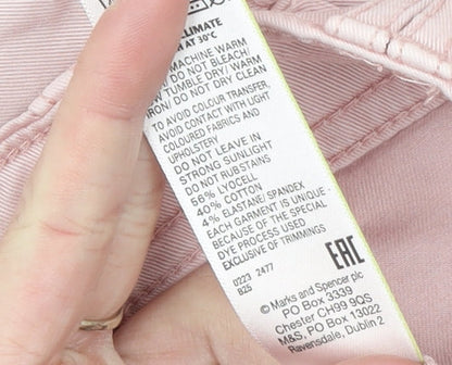 Marks and Spencer Women's Pink Cargo Shorts Size 12 Cotton Blend