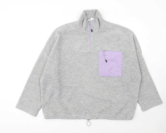 Womens UK Size S Monki Grey Pullover Sweatshirt
