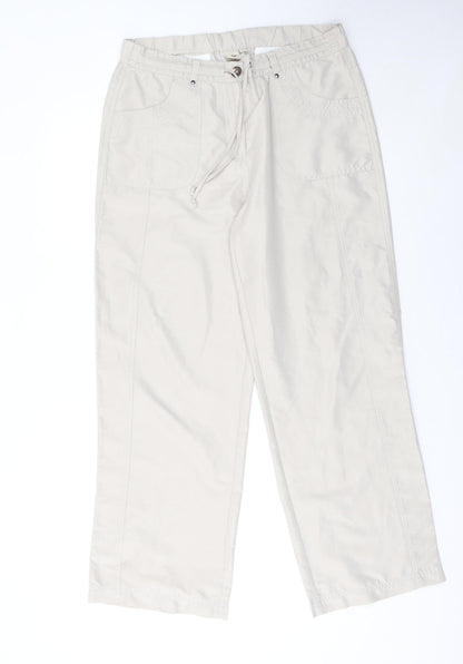 Cotton Traders Women’s Beige Size 14 Straight Cargo Trousers