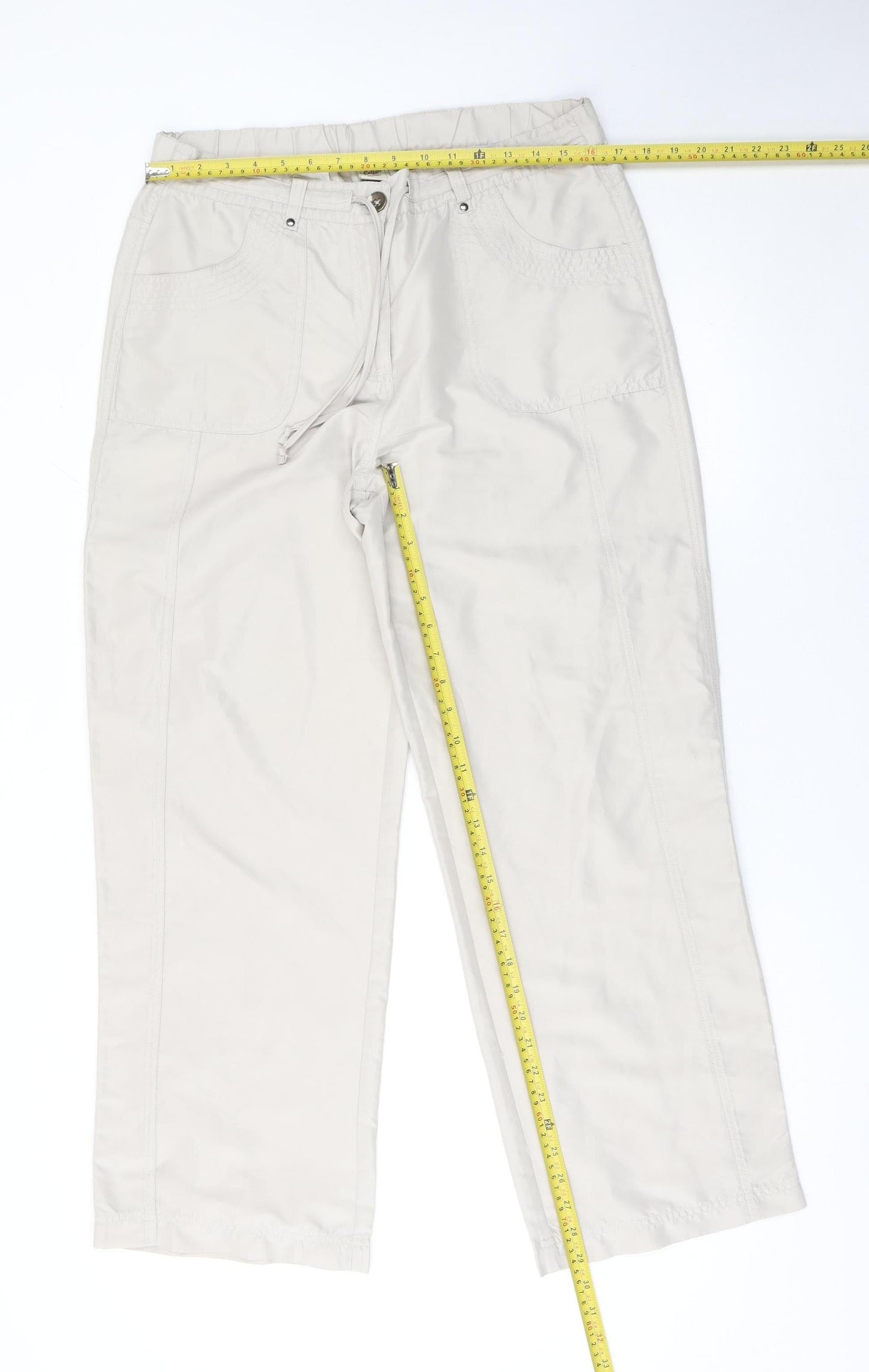 Cotton Traders Women’s Beige Size 14 Straight Cargo Trousers