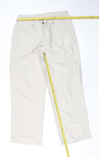 Cotton Traders Women’s Beige Size 14 Straight Cargo Trousers