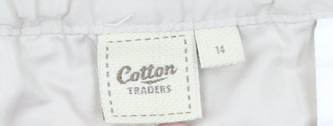 Cotton Traders Women’s Beige Size 14 Straight Cargo Trousers