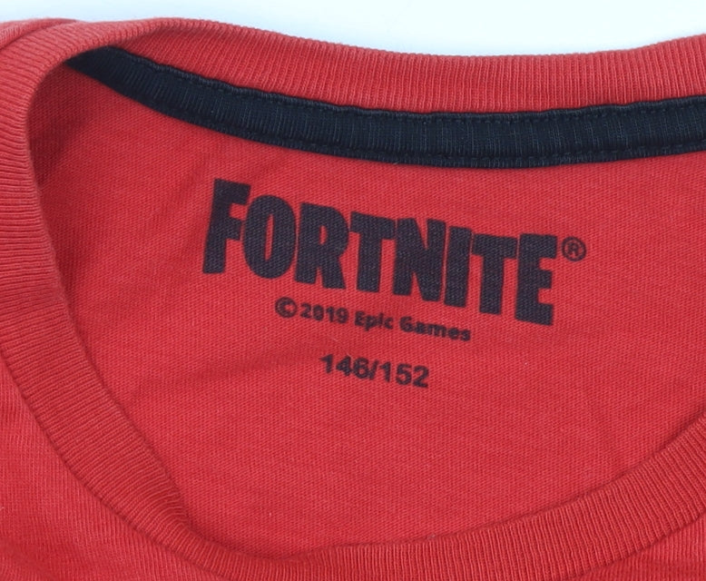 Boys UK Size 146 Fortnite Red Basic T-Shirt
