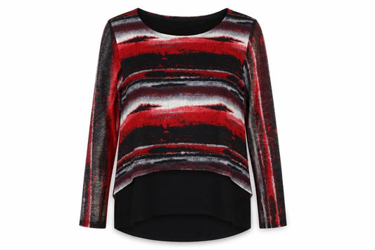 Womens UK Size 20 Saloos Red Tunic Blouse
