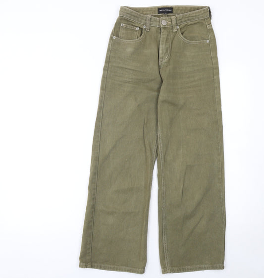 PrettyLittleThing Women’s Green Wide-Leg High Rise Jeans Size 6