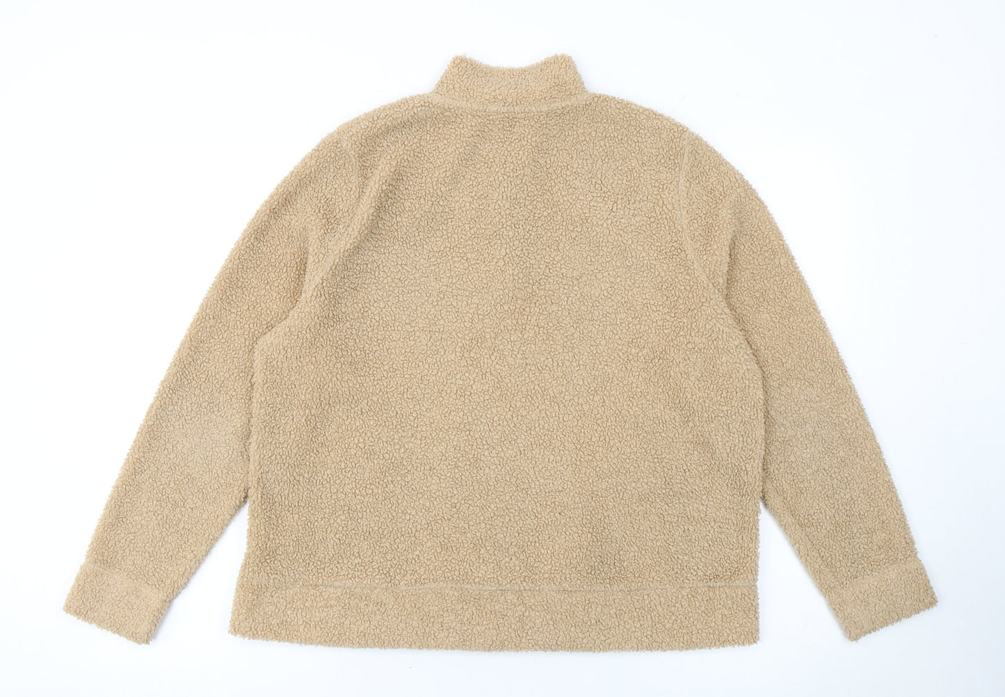 Tu Women Beige 1/2 Zip Fleece Sweatshirt Size 16 Polyester