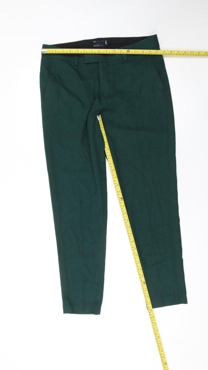 ASOS Design Men's Green Slim Fit Dress Pants 34W 30L Polyester Blend