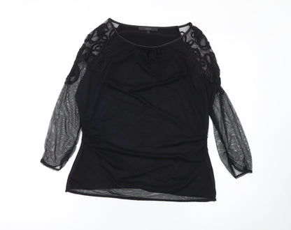 Womens UK Size M Coast Black Tunic Blouse