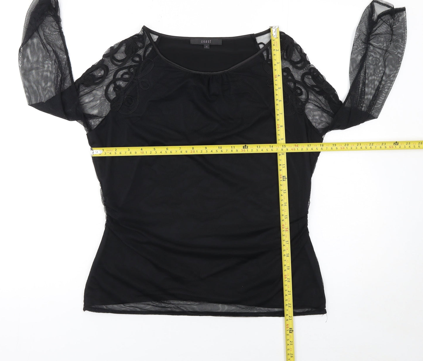 Womens UK Size M Coast Black Tunic Blouse