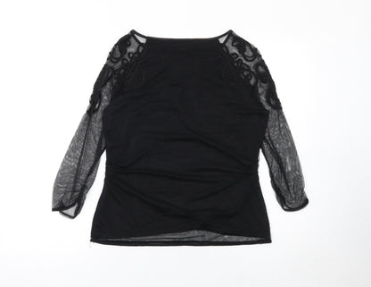 Womens UK Size M Coast Black Tunic Blouse