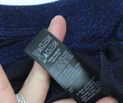 Marks and Spencer Women Blue Long Sleeve Knee Length Sheath Dress Size 24