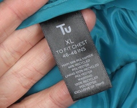 Tu Men's Blue XL Puffer Jacket Lightweight Quilted Winter Coat