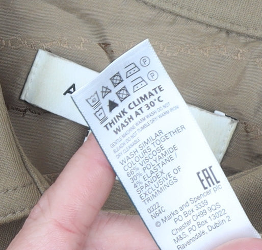 Marks and Spencer Women Brown Size 14 Belted Shirt Dress