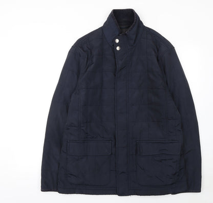 Mens UK Size L John Lewis Blue Quilted Coat
