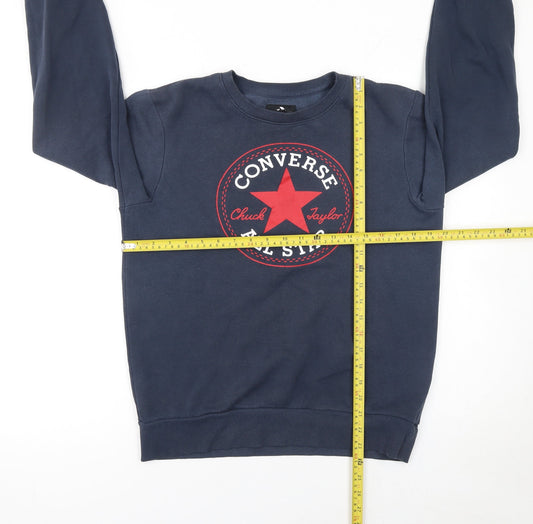 Converse Boys Blue XL Pullover Graphic Sweatshirt 13-15 Yrs Regular Fit
