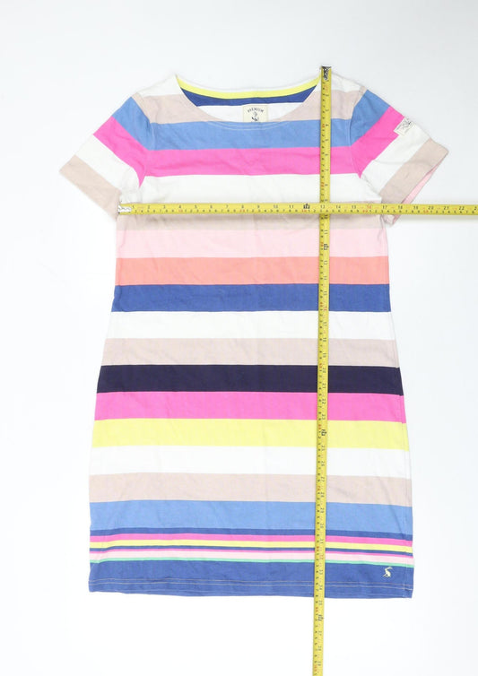 Joules Women's Multicoloured Stripe Cotton T-Shirt Dress Size 14