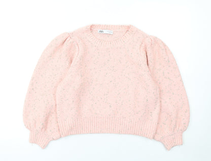 Womens UK Size M Zara Pink Pullover Jumper