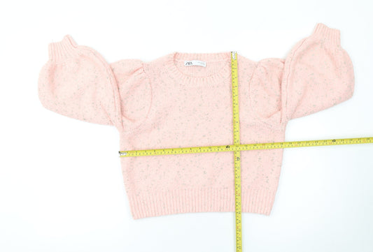 Womens UK Size M Zara Pink Pullover Jumper